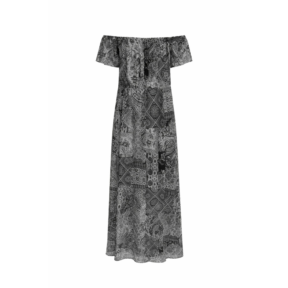 Ellen Weaver Chiffon Maxi Dress Womens Size 2XL Layer Stretch Off Shoulder Boho